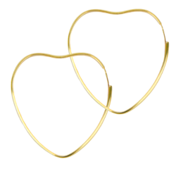 Brinco Ouro 18K Argola Coraçao