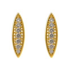 Brinco Ouro 18K Oval Com...