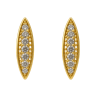 Brinco Ouro 18K Oval Com Zirconias