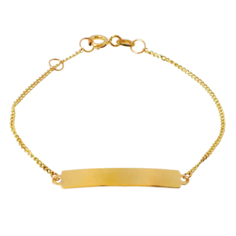 Pulseira Ouro 18K Chapa Grumet Fina