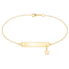 Pulseira Ouro 18K Chapa Cartier Com Estrela