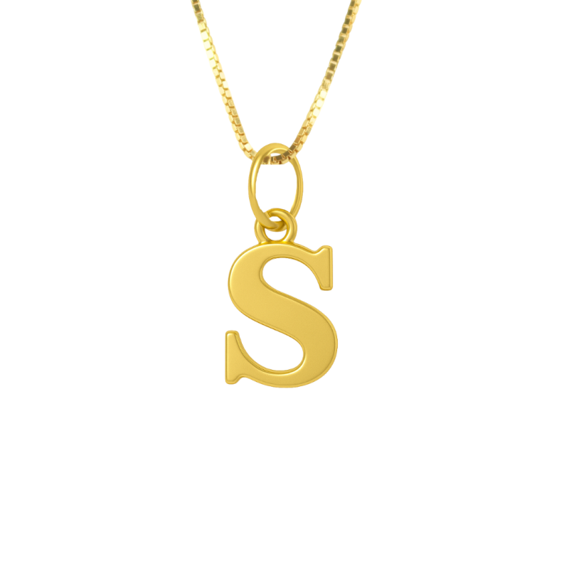 PINGENTE  DE ORO  LETRA S LISA PEQUENO