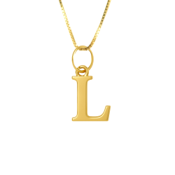 PINGENTE DE OURO LETRA L...