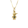 Pingente Ouro 18K Menino Menina Coração Zircônia Rosa Ou Azul