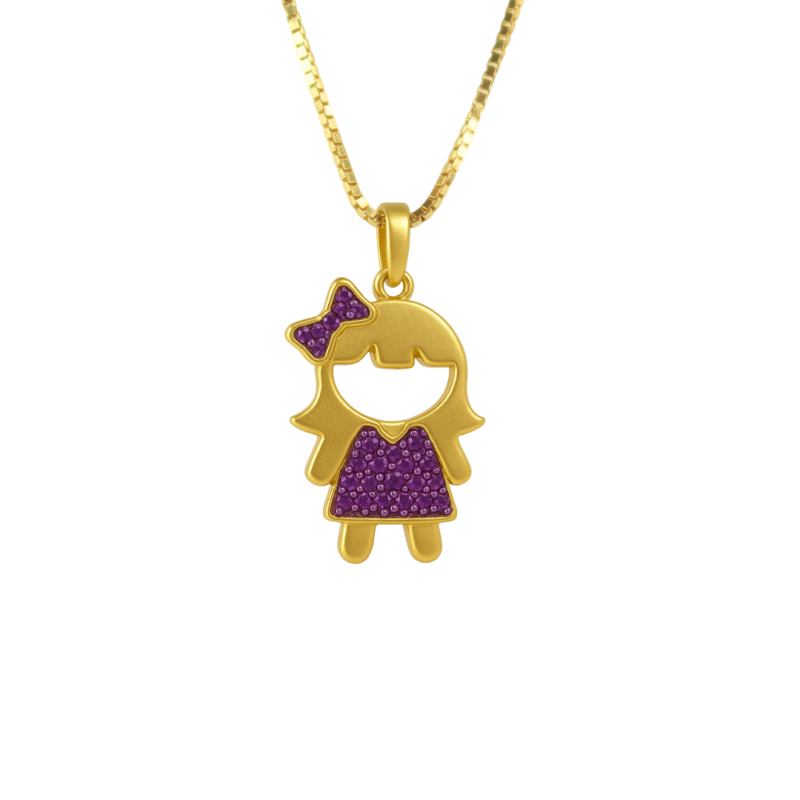 PG.AU.AMA MENINA COM ZIRCONIA ROSA