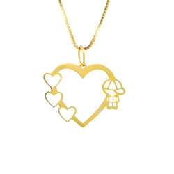 Pingente Ouro 18k Coraçao...
