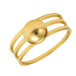 Anel Ouro 18K Bola Com 3 Aros