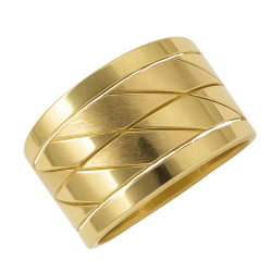 Anel Ouro 18K Duplo Aro...