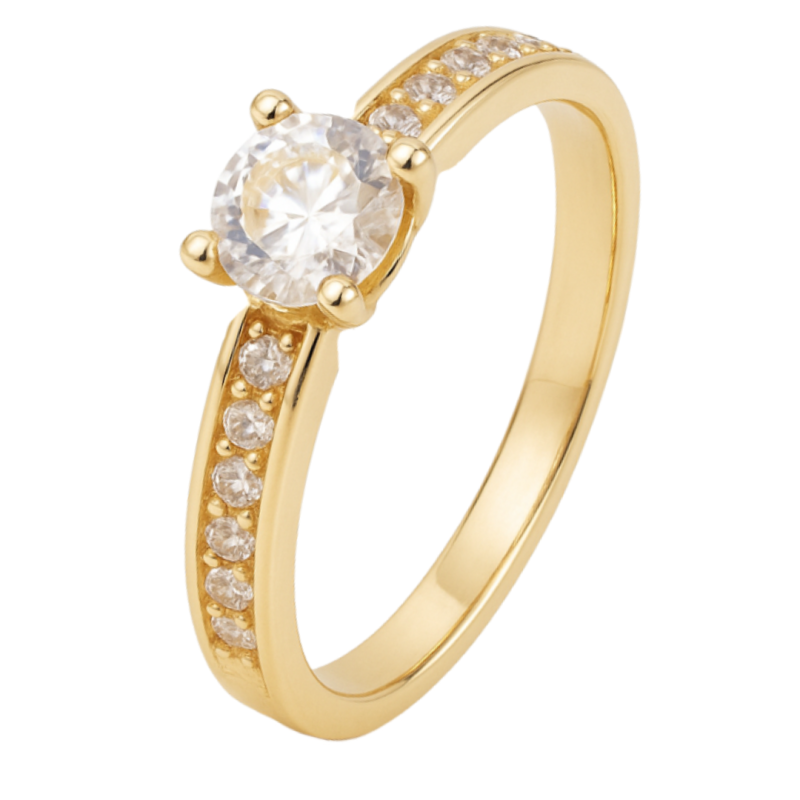 AN.AU.AMA COM PEDRA DE ZIRCONIA BRANCA