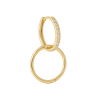 Brinco Ouro 18K Argolinha  Com Zircônia Branca