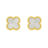 Brinco Ouro 18K Flor Branca