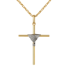 Pingente Ouro 18K Crucifixo Amarrado Duas Cores (Tamanhos Variados)