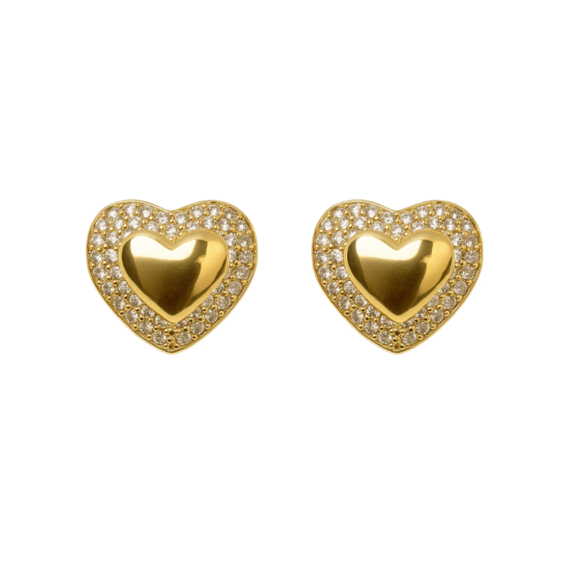 BRINCO CORAÇÃO  18K  COM MOLDE  DE ZIRCONIA