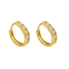 Brinco Ouro 18K Argola Click Com Zirconias