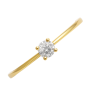 Anel Ouro 18K Solitário Brilhante Redondo