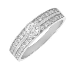 Anel Ouro 18K Com Brilhantes