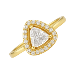 Anel Ouro 18K Triangular...