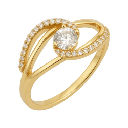 Anel Ouro 18K Com Pedra