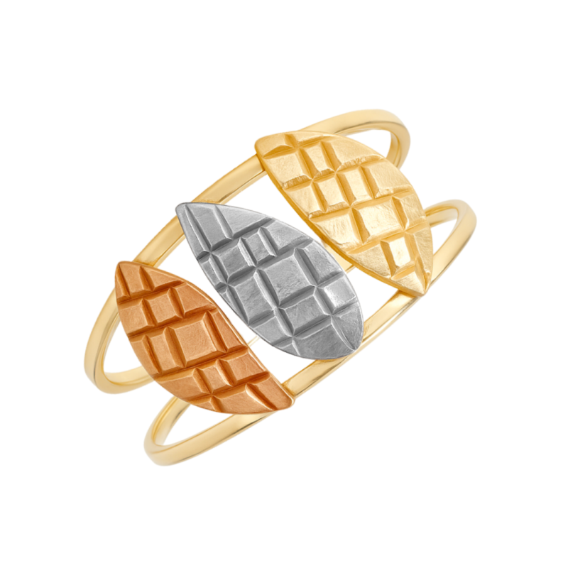 Anel Ouro 18K Tricolor Gotas