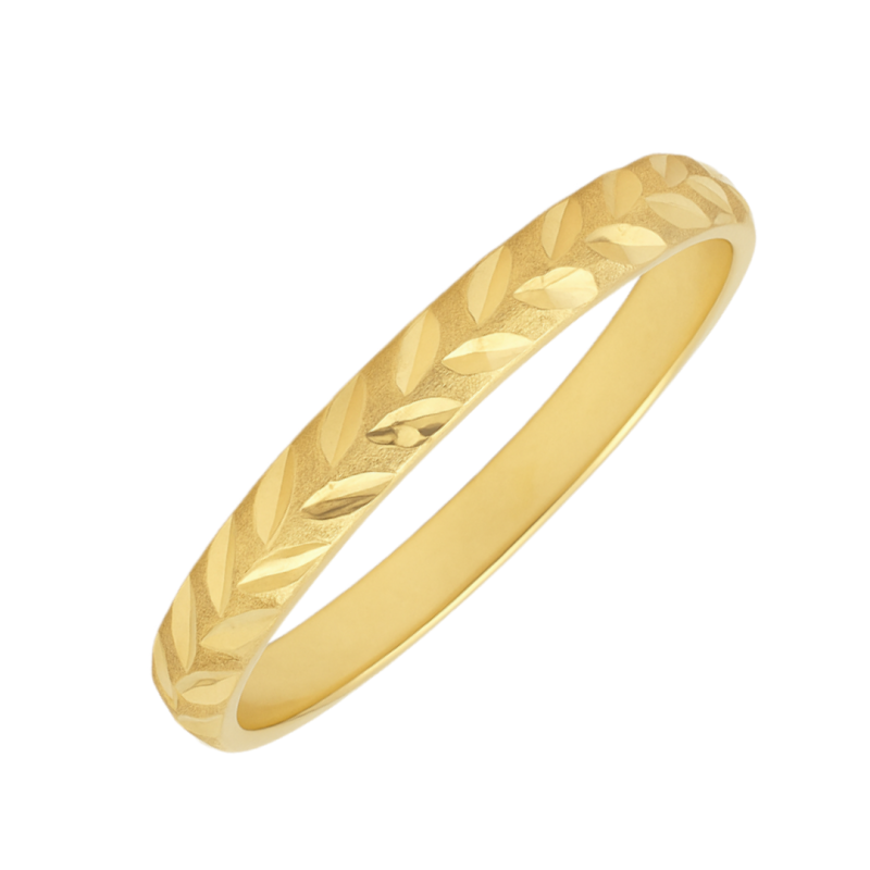 Anel Ouro 18K Aparador Fino Fosco Diamantado