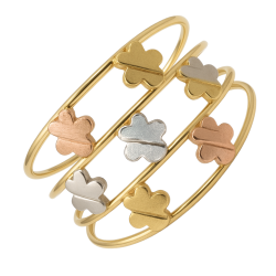Anel Ouro 18K Tricolor Três...