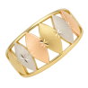 Anel Ouro 18K Tricolor Sementes Vazado