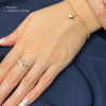 Anel Ouro 18K 3 Pedras Centrais Com 2 Aros
