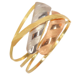 Anel Ouro 18K Tricolor Três...