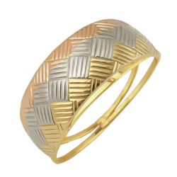 Anel Ouro 18K Tricolor...