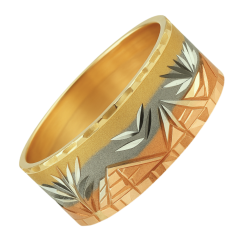 Anel Ouro 18K Escrava Tricolor