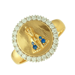 Anel Ouro 18K Nossa Senhora...