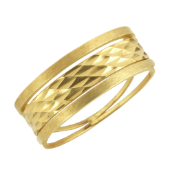 Anel Ouro 18K Com Faixa...