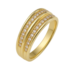 Anel Ouro 18K Meia Alianca...
