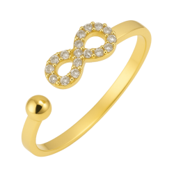 Anel Ouro 18K Infinito Com...