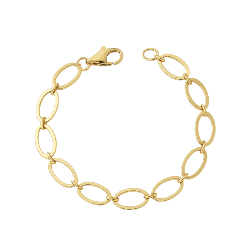 Pulseira Ouro 18K Elo Oval