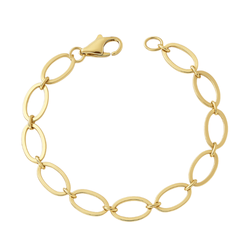 Pulseira Ouro 18K Elo Oval