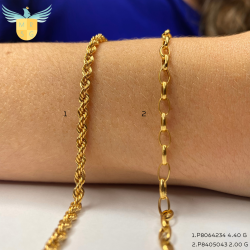Pulseira Ouro 18K Cordão Baiano 19cm