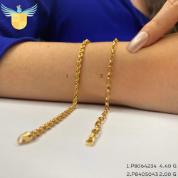 Pulseira Ouro 18K Cordão Baiano 19cm
