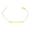 Pulseira Ouro 18K Infantil Chapa Oval Elo Piastrine