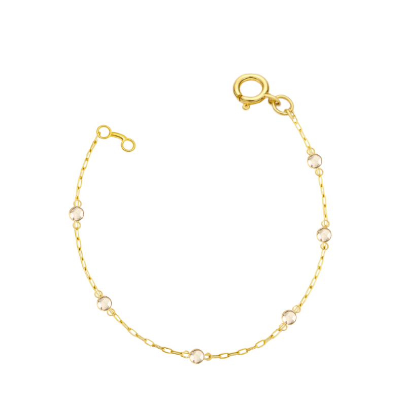 Pulseira Ouro 18K Zircônia Branca 13cm
