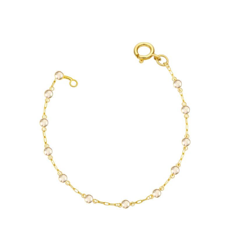 Pulseira Ouro 18K Zircônia Branca 19cm