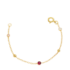 Pulseira Ouro 18K Infantil Bolinha Com Pedra
