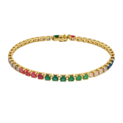 Pulseira Ouro 18K Tennis...
