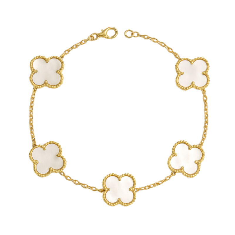 Pulseira Ouro 18K Flor Branca