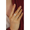 Anel Ouro 18K Redondo Cravejado Zircônia Branca