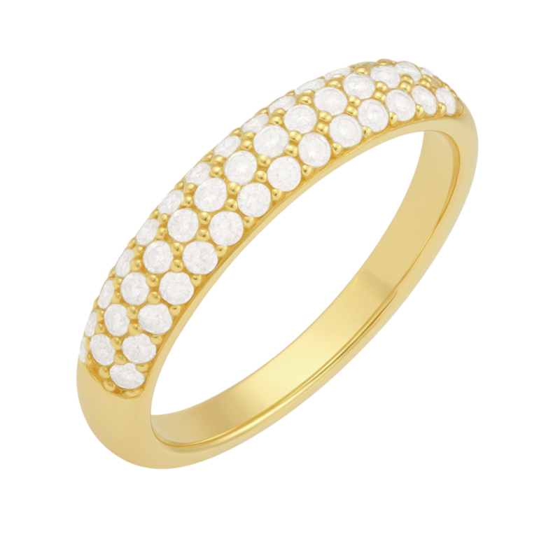 Anel Ouro 18K Com Brilhantes