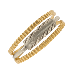 Anel Ouro 18K Bicolor