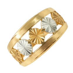 Anel Ouro 18K Tricolor 5 Bolas