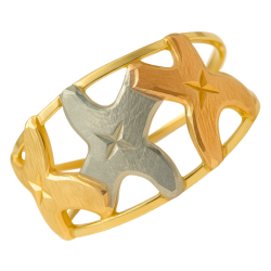 Anel Ouro 18K Tricolor 3...