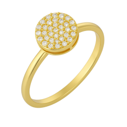 Anel Ouro 18K Com Pedra